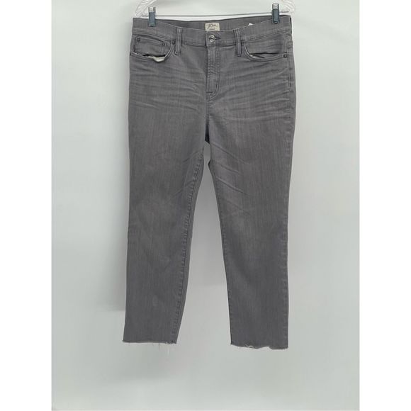 J. Crew Jeans Lookout High Rise Skinny Women Size 32 Gray‎ Raw Hem - Picture 1 of 11